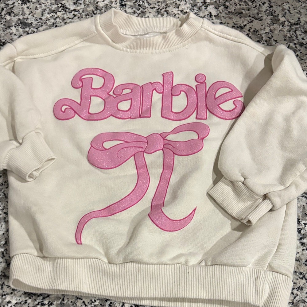 Barbie Cream Sweater with Pink Accents
